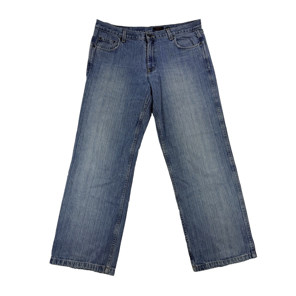 Mens Contigo Denim Jeans Y2K Medium Wash Wide Leg Baggy Size 36X30 Grunge